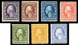 1911, Washington-Franklins, S.L. watermark, 3¢ to 15¢ (Scott ...