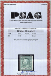 1910, 1¢ Franklin, green, S.L. watermark, vertical coil, perf. 12 ...