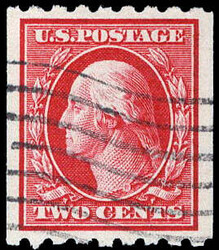 1910, 2¢ Washington, carmine, S.L. watermark, vertical coil, perf. ...