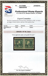 1914, 1¢ Washington, green, S.L. watermark, flat plate coil, perf. ...