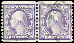1917, 3¢ Washington, violet, type I, unwatermarked, rotary press ...