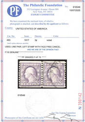 1917, 3¢ Washington, violet, type I, unwatermarked, rotary press ...