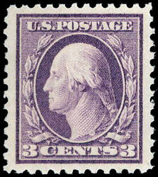 1917, 3¢ Washington, type I, light violet, perf. 11 (Scott 501), o.g ...