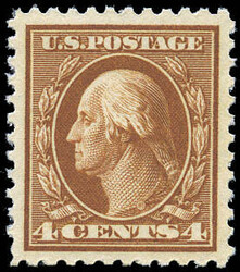 1917, 4¢ Washington, brown, perf. 11 (Scott 503), o.g., never hinged ...