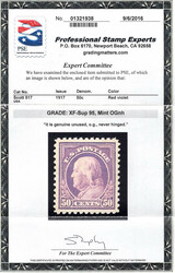 1917, 50¢ Franklin, red violet, perf. 11 (Scott 517), bright color ...