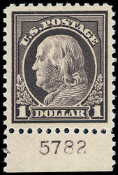 1917, $1 Franklin, violet brown, perf. 11 (Scott 518), a beautiful ...