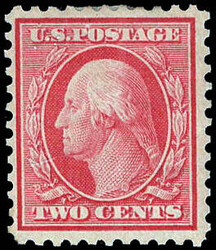 1917, 2¢ Washington, carmine, D.L. watermark, perf. 11 (Scott 519), ...