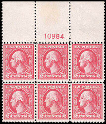 1918, 2¢ Washington, type V, carmine, offset printing (Scott 527), ...