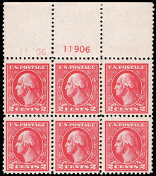 1918, 2¢ Washington, type Va, carmine, offset printing (Scott 528), ...