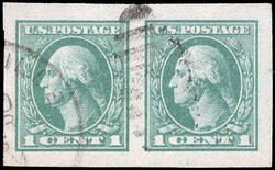 1919, 1¢ Washington, green, offset printing, imperf. (Scott 531), a ...