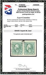 1919, 1¢ Washington, green, offset printing, imperf. (Scott 531), a ...