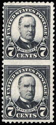 1927, 7¢ McKinley, rotary press printing, vertical pair, imperf. ...