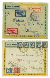 Indochina, 1932-1934, six airmail covers to France, one from Hanoi, ...