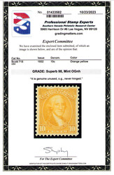 1932, 10¢ Washington Bicentennial (Scott 715), Superb, with 2023 P.S ...