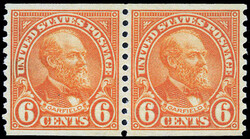 1932, 6¢ Garfield, rotary press printing, horizontal coil (Scott ...