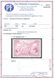 1937, 3¢ Ordinance of 1787 (Scott 795), o.g., never hinged, Superb, ...