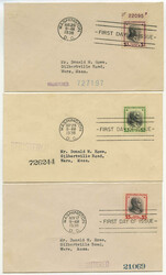 1938, Presidential Issue, ½¢ to $5 complete, FDC's (Scott 803-834), ...