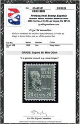 1938, Presidential Issue, 24¢ Benjamin Harrison (Scott 828), o.g., ...