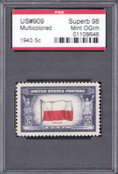 1943-44, Overrun Countries complete (Scott 909-921), set of 13, ...