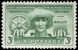 1949, 3¢ Puerto Rico Election (Scott 983), o.g., never hinged, ...