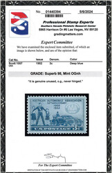 1952, 3¢ American Automobile Association (Scott 1007), o.g., never ...