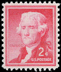 1954, Liberty Issue, 2¢ Jefferson (Scott 1033), o.g., never hinged, ...