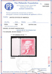 1954, Liberty Issue, 2¢ Jefferson, experimental Silkote paper (Scott ...