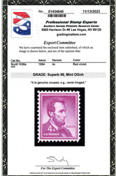 1954, Liberty Issue, 4¢ Lincoln, dry printing (Scott 1036a), o.g., ...