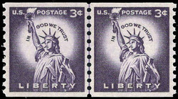 1954, Liberty Issue, 3¢ Statue of Liberty, horizontal coil, large ...