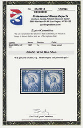 1967, Liberty Issue, 3¢ Statue of Liberty, horizontal coil, tagged, ...