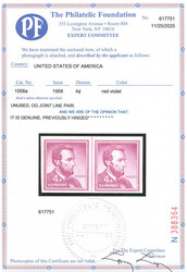 1958, Liberty Issue, 4¢ Lincoln, horizontal coil, imperf. pair ...