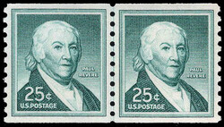 1965, Liberty Issue, 25¢ Paul Revere, horizontal coil (Scott 1059A), ...