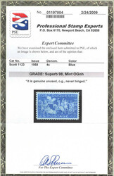 1958, 4¢ Fort Duquesne (Scott 1123), o.g., never hinged, Superb, ...