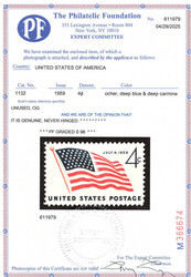 1959, 4¢ 49-Star Flag (Scott 1132), o.g., never hinged, Superb, with ...