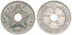 Belgian Congo, Colony, Albert I, 10 Centimes Copper-Nickel 1927, ...