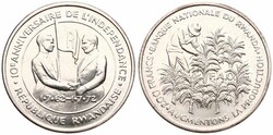 Rwanda, Republic, 200 Francs Silver 1972, F.A.O. - 10th Anniversary ...
