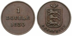 Guernsey, British Dependency, William IV, 1 Double Copper 1830, ...