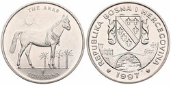 Bosnia-Herzegovina, Republic, 1 Suverena Copper-Nickel 1997, The Arab ...