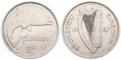 Ireland, Irish Free State, 1 Florin Silver 1937, Salmon right, KM 7, ...