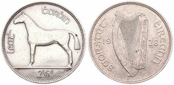 Ireland, Irish Free State, 1/2 Crown Silver 1928, Horse left, KM 8, A ...