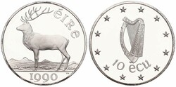 Ireland, Republic, 10 Ecu Silver 1990, EEC Council Meeting in Dublin ...