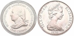 Isle of Man, British Dependency, Elizabeth II, 1 Crown Silver 1976, ...