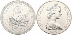 Isle of Man, British Dependency, Elizabeth II, 1 Crown Silver 1979, ...