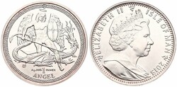 Isle of Man, British Dependency, Elizabeth II, 1 Angel Silver 2015, ...