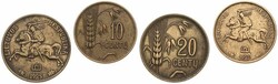 Lithuania, Republic, 10 & 20 Centu Aluminum-Bronze 1925, Knight on ...