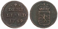 Luxembourg, Grand Duchy, Joseph II, 1/2 Liard Copper 1789, Crowned ...