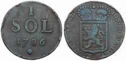 Luxembourg, Grand Duchy, Joseph II, 1 Sol Copper 1786(b), Crowned ...
