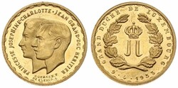 Luxembourg, Grand Duchy, Charlotte, 20 Francs Gold 1963, Marriage ...