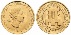 Luxembourg, Grand Duchy, Charlotte, 20 Francs Gold 1963, 100th ...