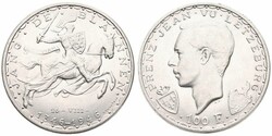 Luxembourg, Grand Duchy, Charlotte, 100 Francs Silver ND (1946), ...